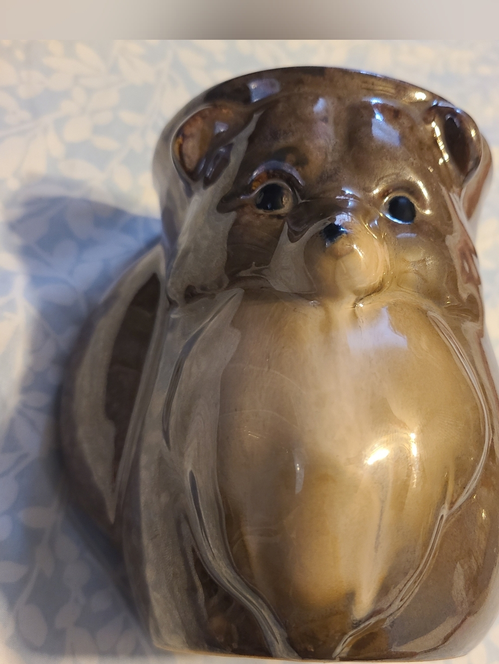 Gift Craft Brown Fox Figural 3D Handwarmer Handle Mug Stone Wear Coffee Tea 15Oz